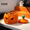 Reusable Plastic Pumpkin Bucket Halloween Candy Box, 3D Printed Container, Fillable Small Trinket Box for Jewelry Treat Trick or Treat, Party