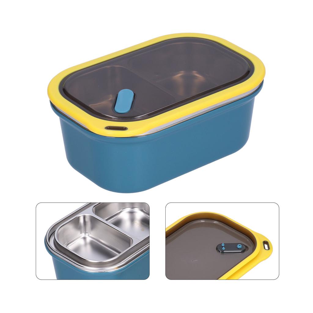 1.2L Stainless Steel Bento Box Doublelayer LeakProof Sealed Food Container Storage Box for School Picnic