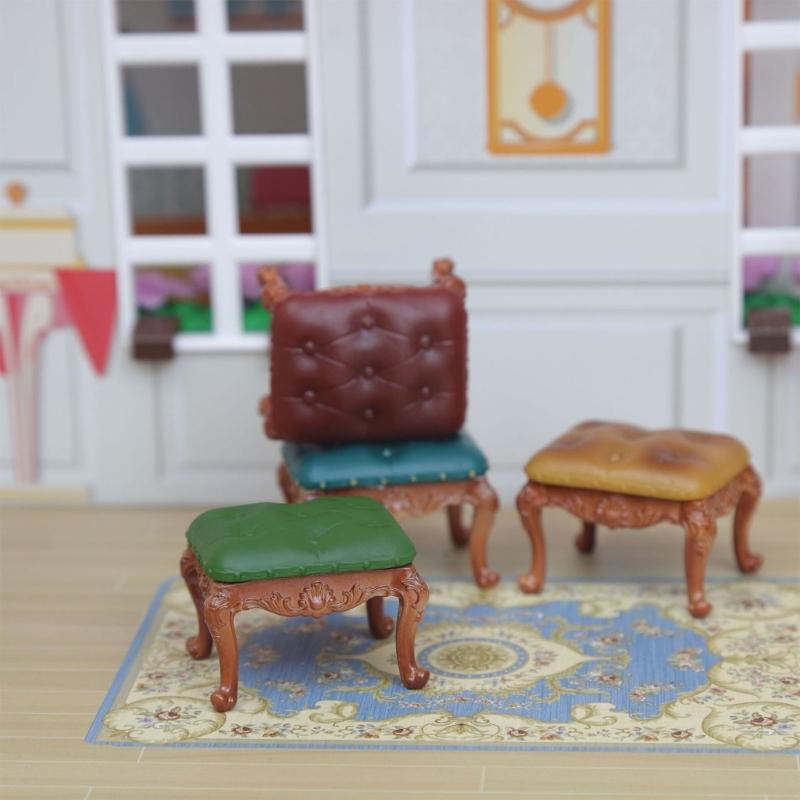 Vintage Chair Toy Figure Model Realistic Vintage Realistic Doll House Pretend Girls Gift Realistic Victorian Chair