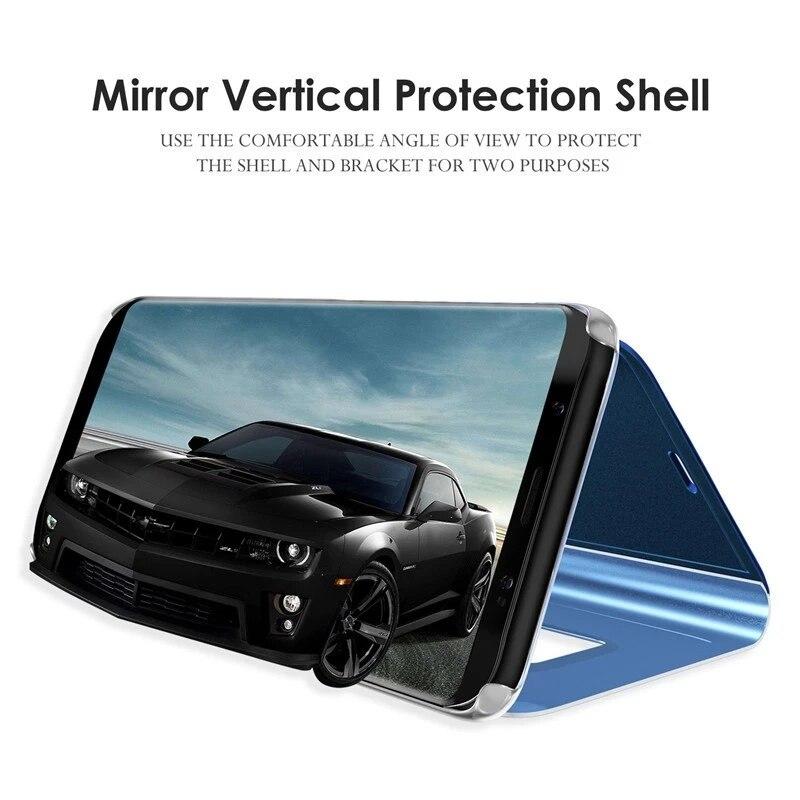 Pro OPPO Reno 8 Pro 5G Case Luxury Mirror View Flip Smart Leather Phone Case Pro OPPO Reno8 Reno 8 Pro + Plus Protect Back Cover