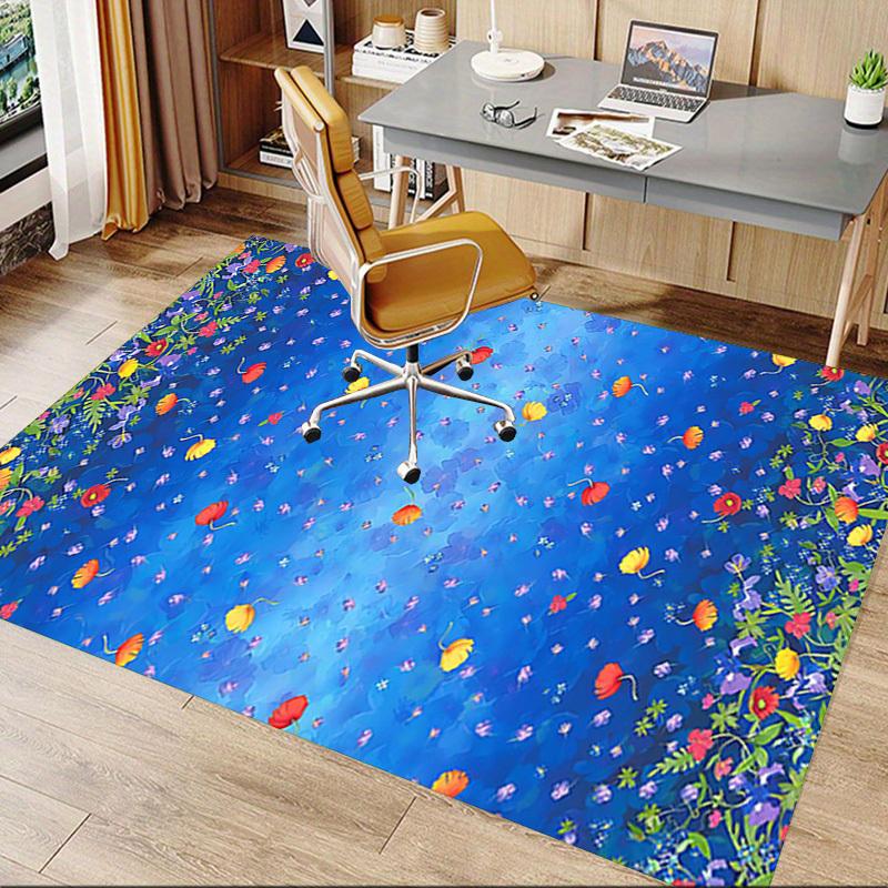 1PC Floral Pattern Fabric Extra Large Non-Slip Floor Carpet, Office, Family, Bedroom, Studio - Large Area RugJ0330