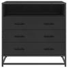 Black Drawer Cabinet 70 x 41 x 70 cm Engineered Wood