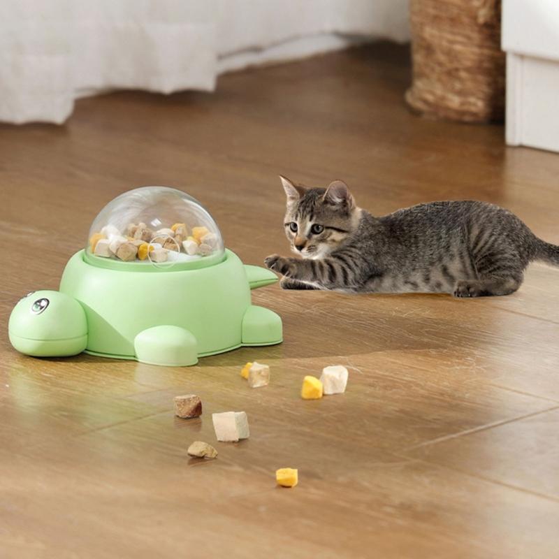 Plastic Rotating Pet Bowl For Dog Featuring Treat Dispensing Animal Feeder Toy Training Design