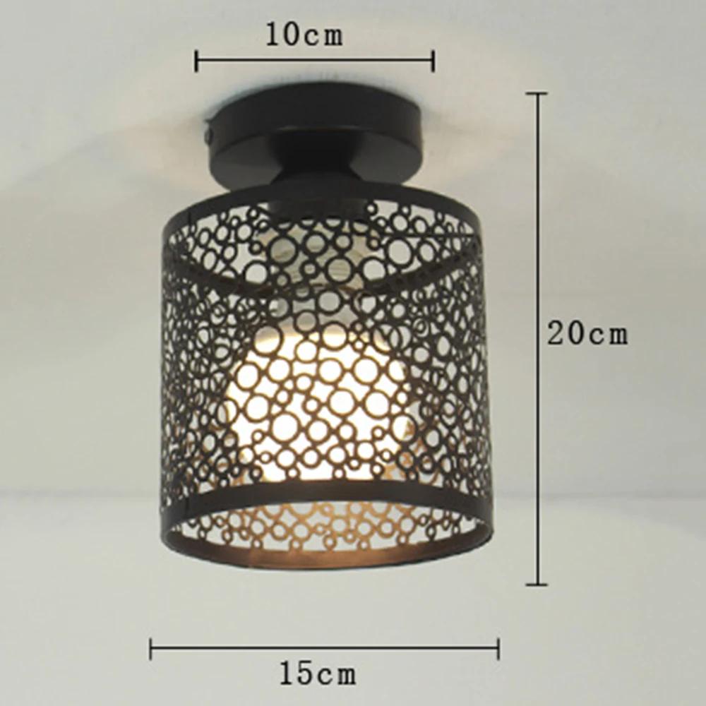 

Modern Nordic Black Wrought Iron E27 Led Ceiling Lights For kitchen Living Room Bedroom Study Balcony Restaurant Cafe Hotel чорний