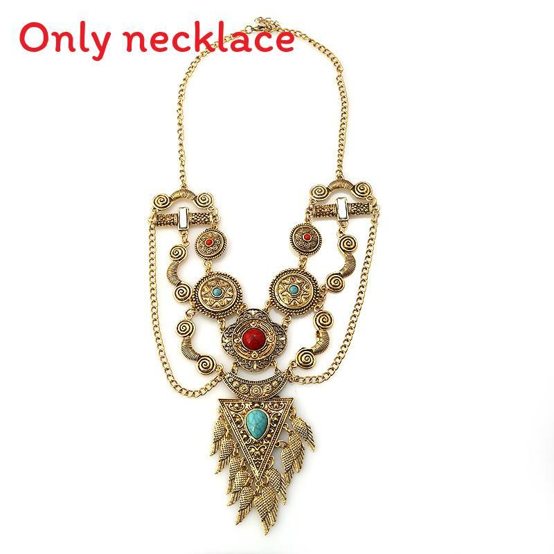 Wing Alloy Vintage Necklace With Turquoise Embellishments For Boho Style