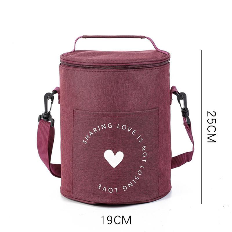 Round Insulated Lunch Box Bag Thick Aluminum Foil Lunch Box