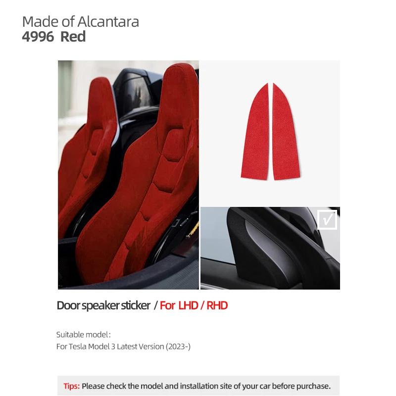 Betterhumz For Tesla 2018 Model 3 Highland Model Y Juniper 2025 Made of Alcantara Car Interior Door Speaker Decor Trim Stickers