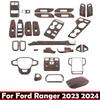 LHD RHD For Ford Ranger Wildtrak T9   2024 ABS Wood Door Handle Bowl Central Screen Trument Reading Light Panle Cover