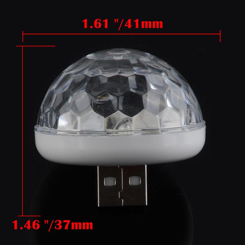Car Mini USB RGB LED Disco Lighting Crystal Atmosphere Light ,Home Family Party Stage Portable Multicolor Mushroom Lamp