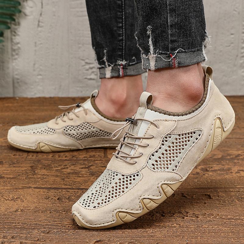 Fashion Man Sneaker Lightweight Mesh Handmade Loafers Luxury Sports Flat Bottom Driving Shoes Outdoor Mocasin Shoes Zapatos De Hombre