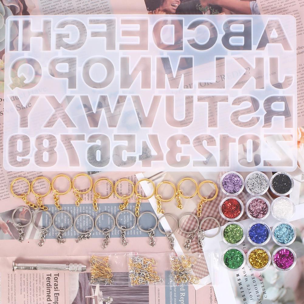 DIY Epoxy Resin Crystal Letter Silicone Set for Key Pendant Crafting
