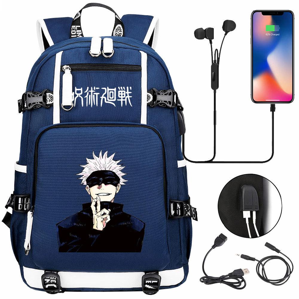 Mochila con Auriculares USB Estampados de Jujutsu Kaisen