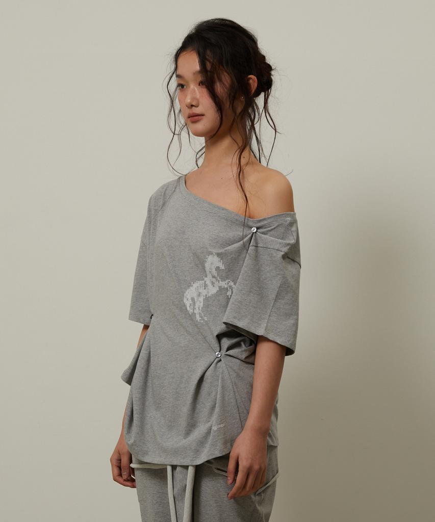 Gimeo 2-Way Cut Out Tee Gray