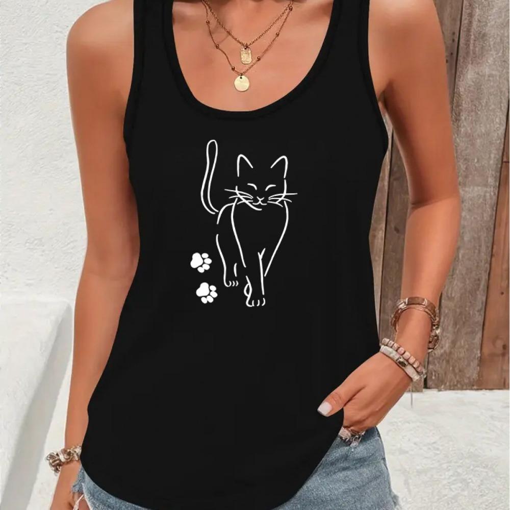 Summer women's white T-shirt summer vest