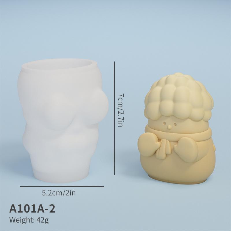 Molde de Gesso DIY Enfeite de Boneco de Neve Churrasqueira Assar Amassar Vela de Aromaterapia Molde de Silicone