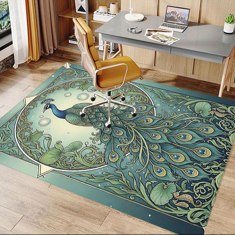 1PC Peacock Art Nouveau Extra Large Non Slip Floor carpet, Office, family, bedroom, Studio   Large Area Rug Indoor Rugs, , Vibrant Colors