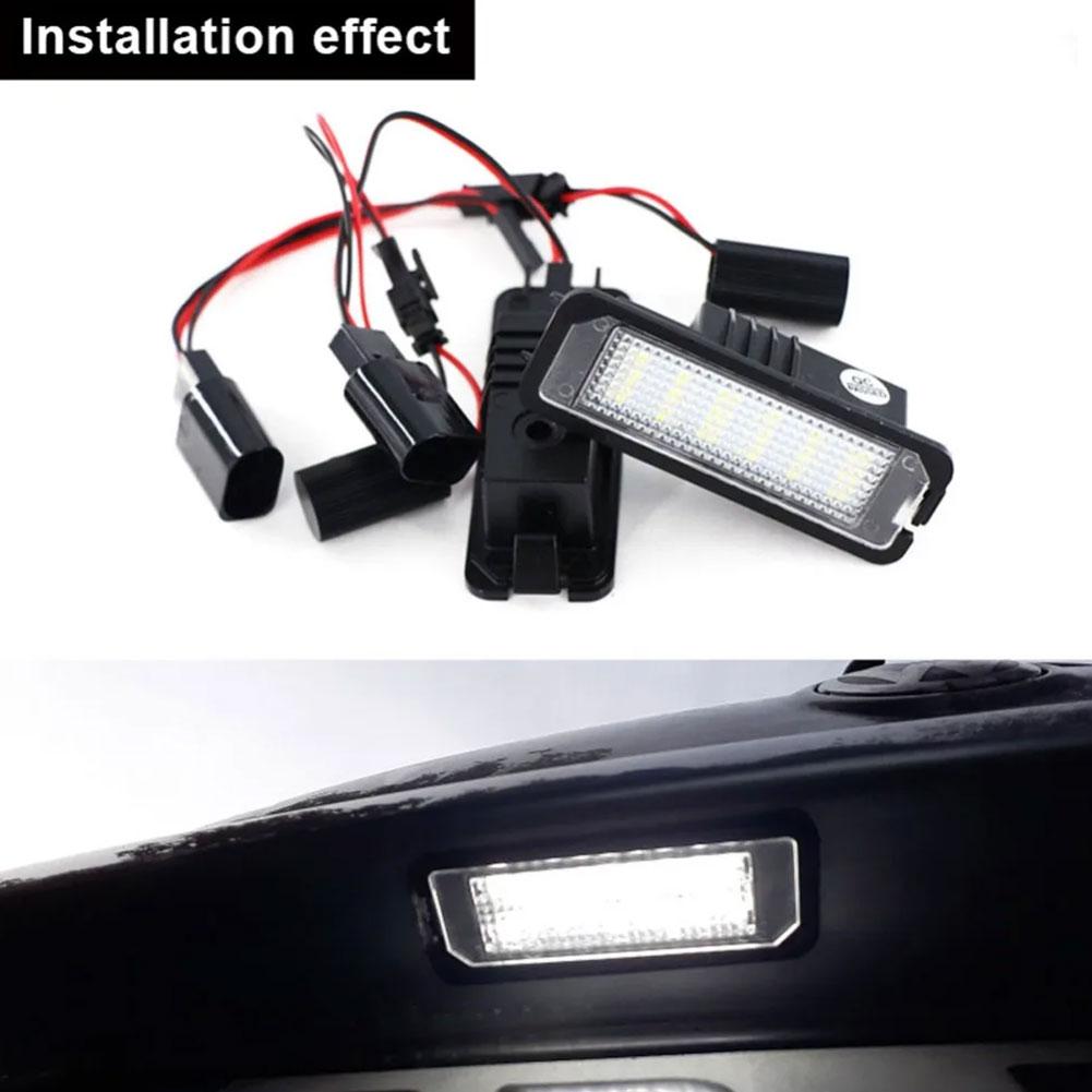 2x LED Number License Plate Lights For VW Lupo 1998-2005/Scirocco 2008 For Passat B6 3c Limousine 2005-2010 K3U7