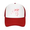 RoUnisextic Blush Ribbon Flourish Illus Mesh Baseball Cap Casual Hat Outdoor  For Womens Unisex FeUnisex