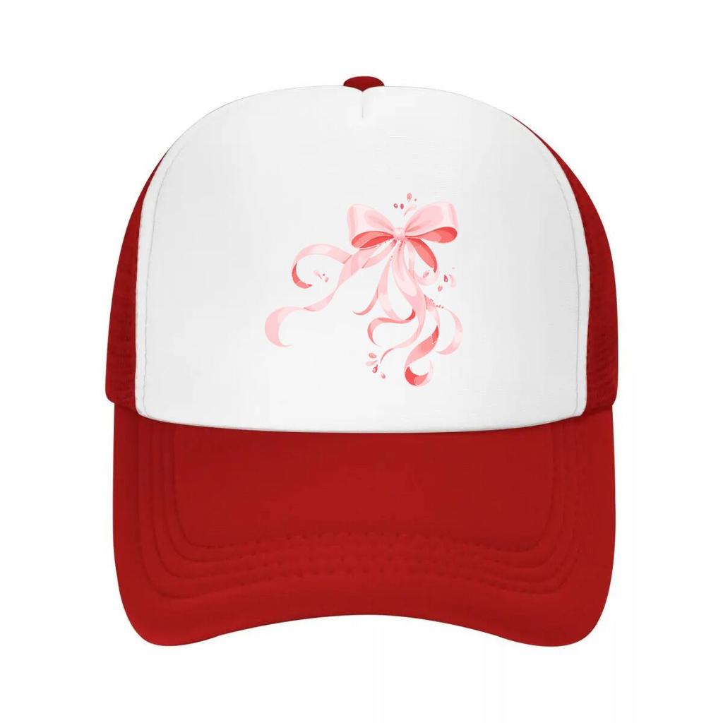 RoUnisextic Blush Ribbon Flourish Illus Mesh Baseball Cap Casual Hat Outdoor For Womens Unisex FeUnisex