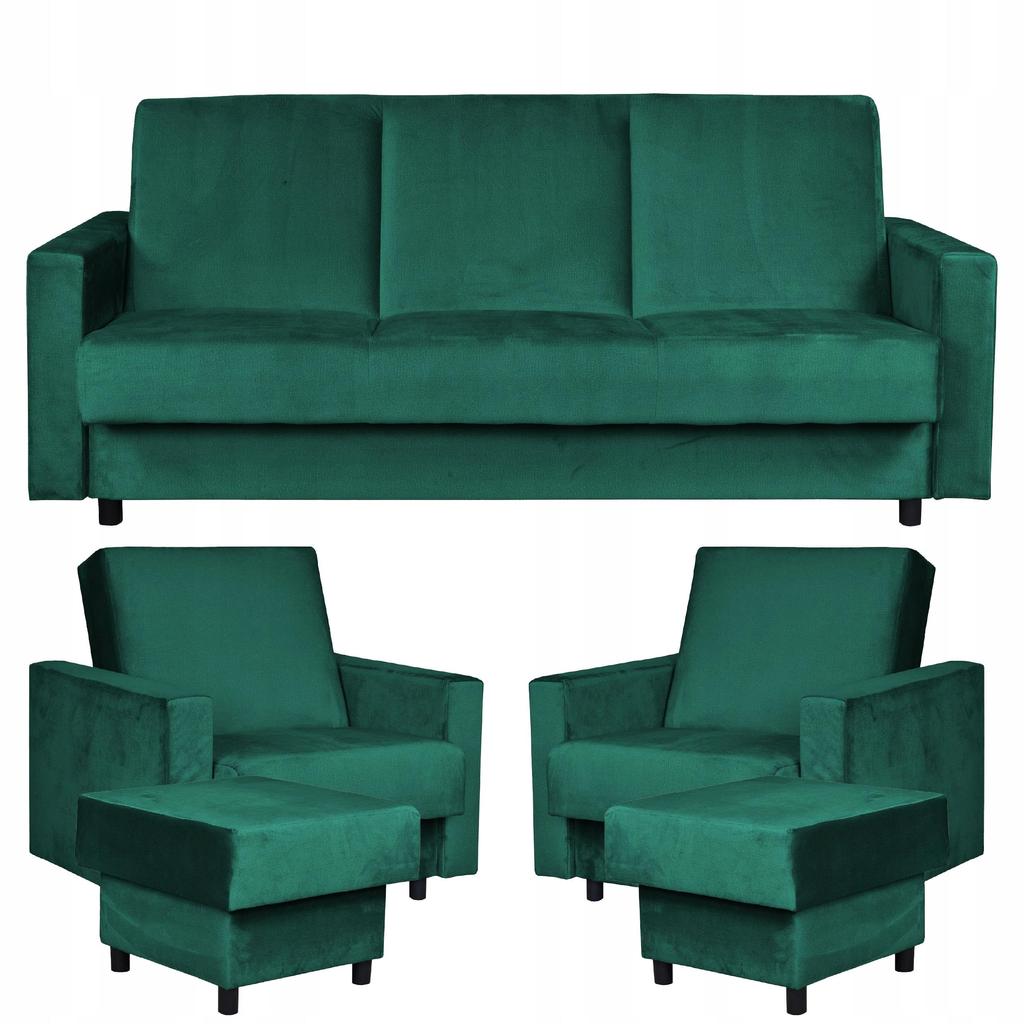 Zestaw mebli wypoczynkowy Alicja wersalka kanapa fotele pufy Family Meble