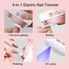 4-IN-1 Electric Nail Clippers With Trimmer Grind Polish UV Lamp Automatic Anicure Trimmer Adult Baby Fingernail Toe Scissors