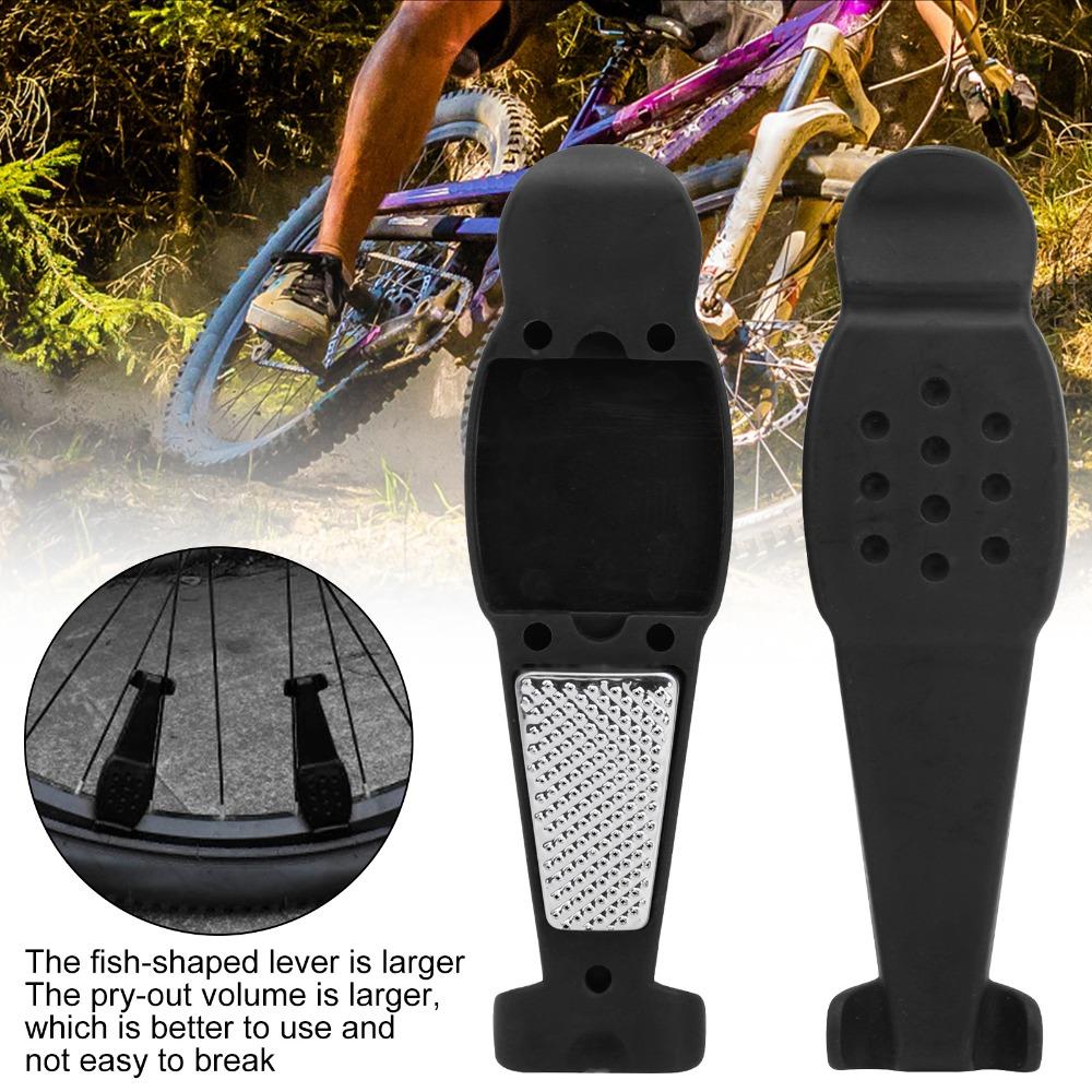 2 Pairs Hard Bike Tire Levers with Steel Rasp Bike Tire Repair Levers Bike Tube Lever  for Cyclists