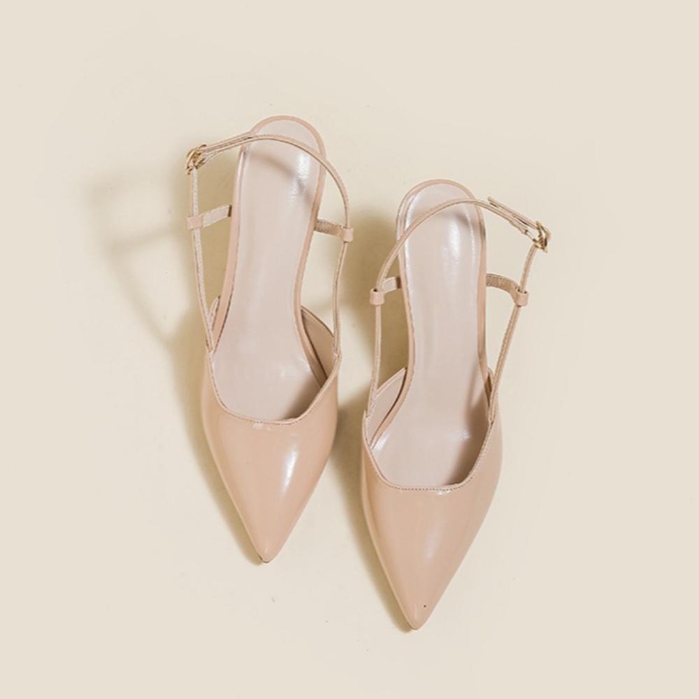 Women Sandals Baotou High Heeled Sandals Women's High Heels Spring Summer Thin Heel Professional Pointed Back Empty Single Shoes