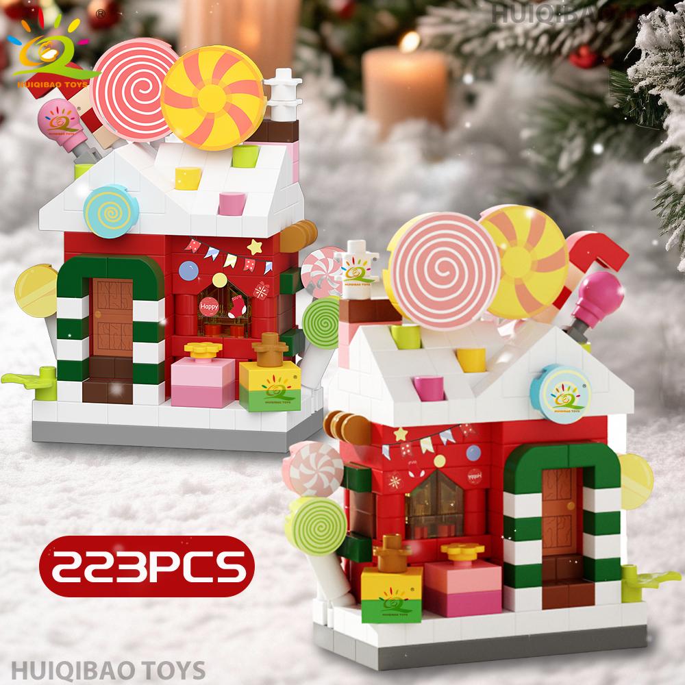 Bożonarodzeniowy Domek Deserowy Drzewko Święty Mikołaj Model Klocki Budowlane DIY Klocki Zabawki dla Dzieci Dorosłych Ozdoba na Biurko Prezent