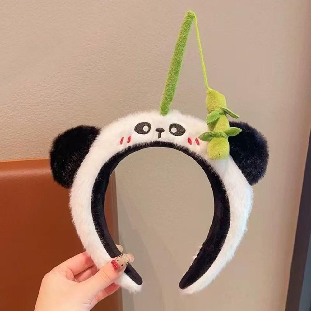 Panda Cat Fishing Plush Headband Hair Accessories Girls Cartoon Hairband Adorable Hair Hoop  Party