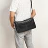 Men's Large Genuine Leather Crossbody Bag - Casual Top Layer Cowhide Shoulder Bag