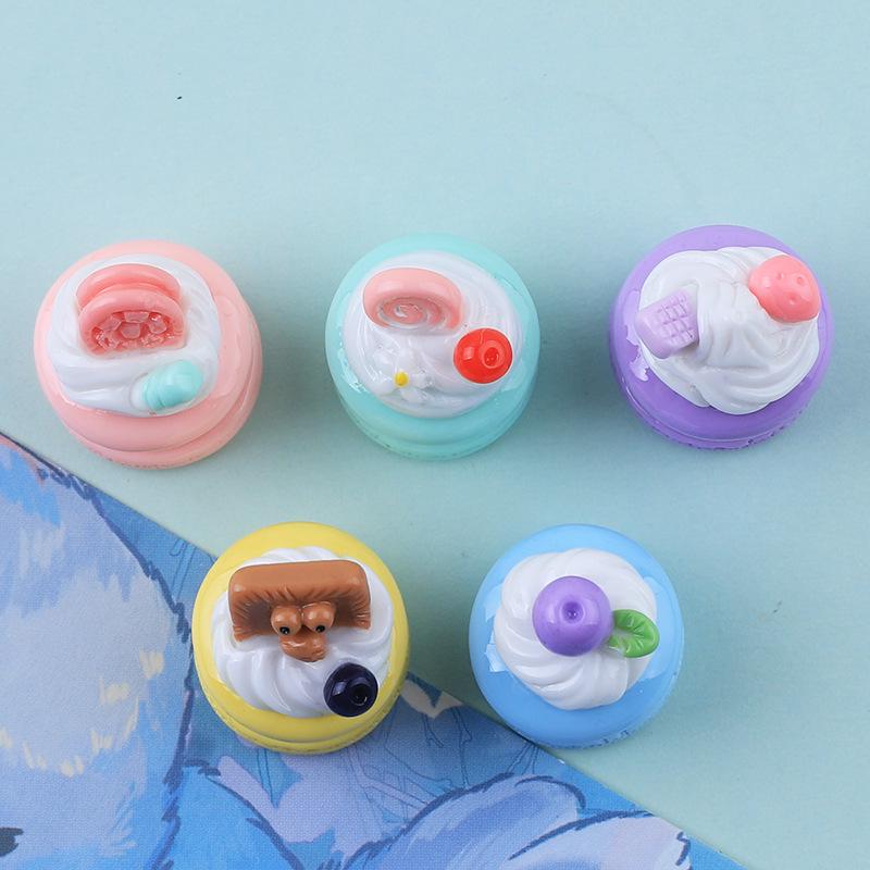 Macaron Cartoon 3D Cake Toy DIY Resin Charms for Crocs
