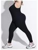 Plus Size Ribbed Backless Jumpsuit: Double Shoulder Strap, Body Shaping, Seamless Hip Lifting Yoga Wear