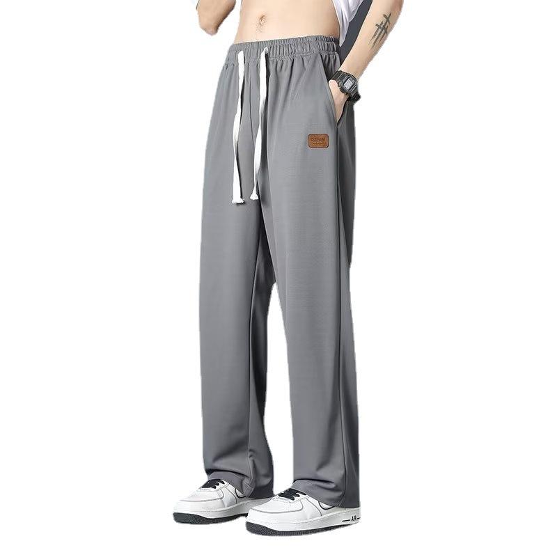 Ice pants summer new loose large size straight wide-leg pants drape thin casual trousers