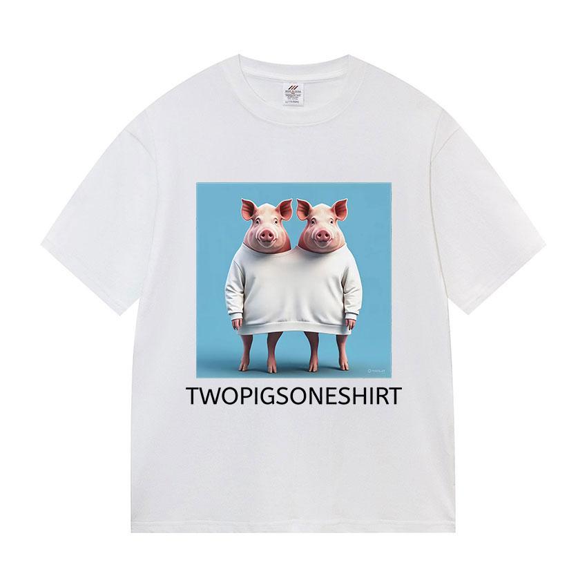 Funny Pig Meme Graphic Tshirt Men Women Humor Style Cotton Short Sleeve T Shirts Fashion High Quality Cotton T Shirt Streetwear