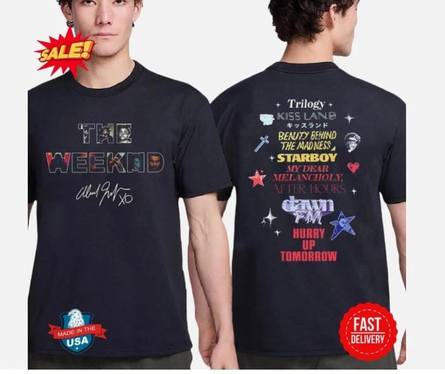 The Weeknd Album Hurry Up Tomorrow Exclusive Signature Graphic Two Sided T-Shirt L