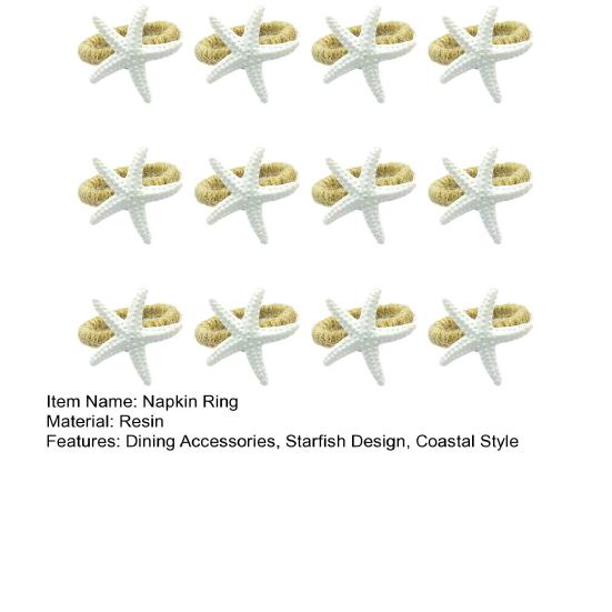 Starfish Napkin Rings White Sea Star Napkin Holders Coastal Style Napkin Rings for Beach Theme Party Dinner Party Wedding Table Decor