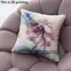 Watercolor Ice Skating Dancer Throw Pillow Covers Pattern Cushion Cover Suitable for Sofa Bedroom Car Pillow Cover