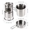 Portable Camping Combo Wood Burning Stove & Cooking Pot Set Fishing Hiking