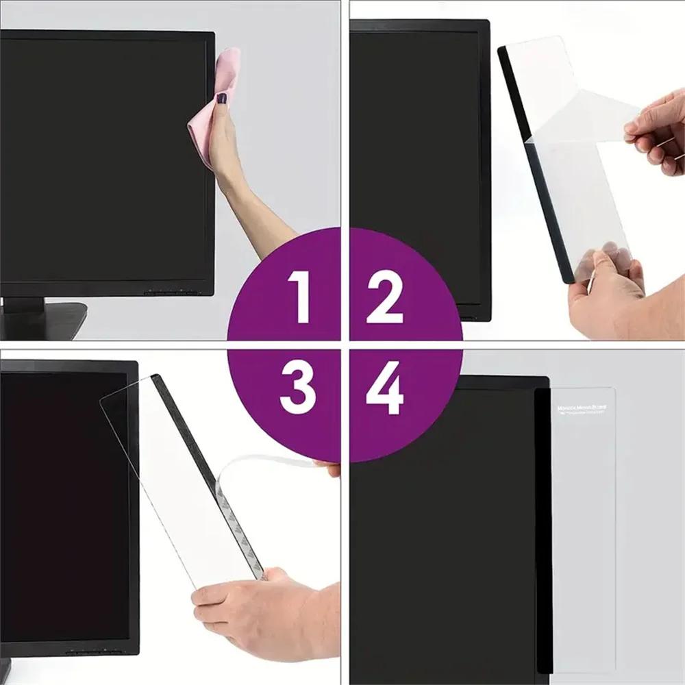 1pcs Sleek Monitor Memo Board Clip Screen Memo Board Enhance Decor With Durable Note Holder For Home Office Computer Decoration