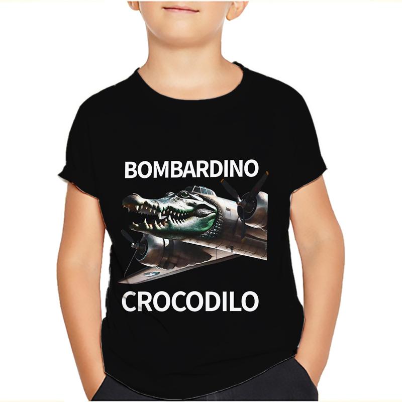 Tung Tung Tung Sahur Meme T-Shirts Bombardiro Crocodilo Kids Boys Girls Tee Tralalero Tralala Short Sleeve T Shirts Tops