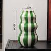 Painted Striped Ceramic Vase Birthday Gift Table Centerpiece Flower Arrangement for Table Entryway Living Room Shelf Office