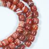 Přírodní pruhované červené achátové korálky ve tvaru válečku pro DIY buddhistické náramky Vajra Bodhi