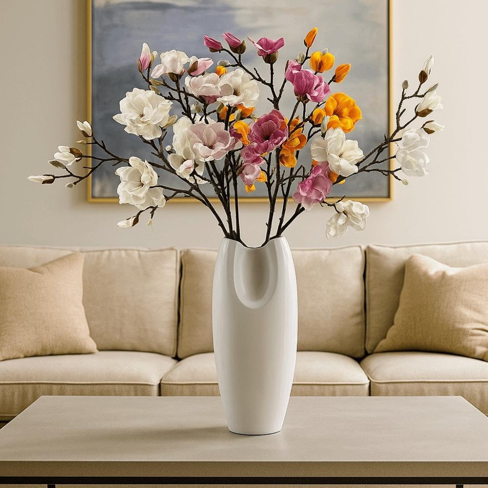 Real Touch Artificial Magnolia Branch Realistic Fake Flower Home Living Room Decor