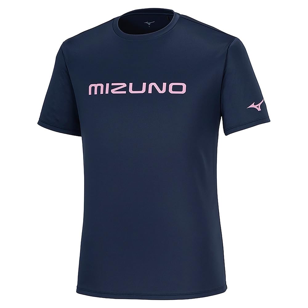 Mizuno Table Tennis Game Short JTTA Size S Shirt, Sleeve, U-Neck, Unisex, Moisture-Wicking, Quick-Drying, Certified, 82JAA110, Navy,