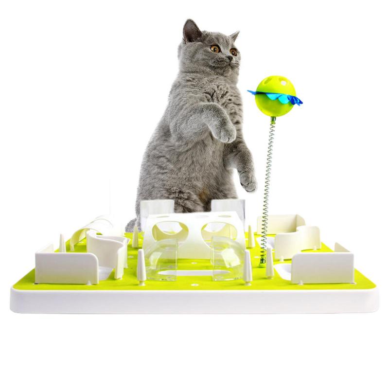 Cat Feeder Slow Eating Bloat Stop Food Plate Maze Interactive Puzzle Anti Skid Dishes Tray Home Pet Accessories Training Tool