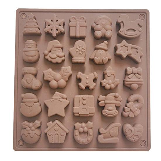 

25 полостей, форма для торта, антипригарная многоразовая силиконовая форма для выпечки, рождественский снеговик, помадка, шоколадные конфеты, форма для выпечки кофейный