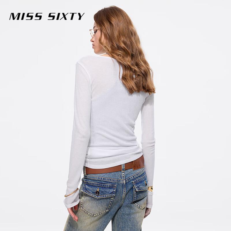 MISS SIXTY 2025 Spring Slim-Fit Two-Piece Layered Long Sleeve T-Shirt