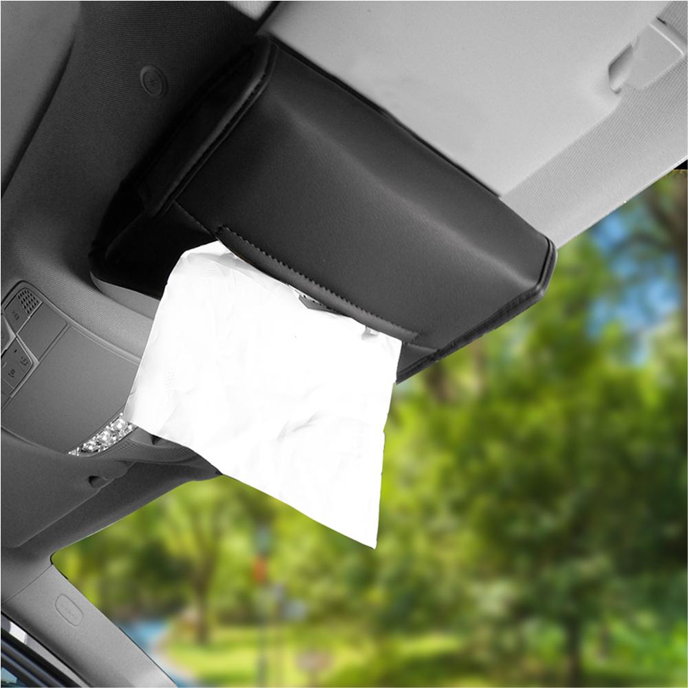 PU Car Tissue Box Sun Visor Seat Back Hanging Mount Car Badge Storage For Honda Fit Civic Jazz Accord CR-Z VTEC Vezel Insight Ajv256