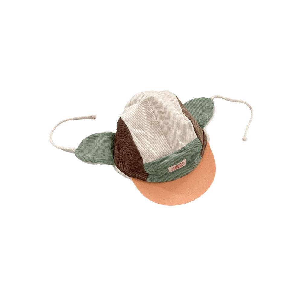 With Sherpa Earflaps Infant Trapper Hat Patchwork Corduroy Ski Hat Vintage Winter Cap  Toddlers