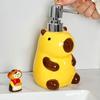 450ml Creative Pull Ceramic Split Bottle Cute Press Body Wash Shampoo Toilet Hand Wash Liquid Bottle Lotion Bottle Dispenser